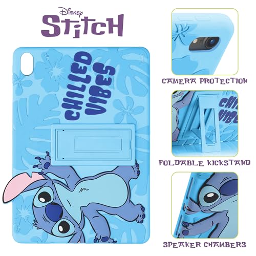 Image of Disney Lilo and Stitch Kids iPad Case - 10.9 Inch Case for iPad 10th Generation (2022) & A16 11th Generation 11 inch (2025) - Tablet Cover with Stand, Shockproof Silicone Protector