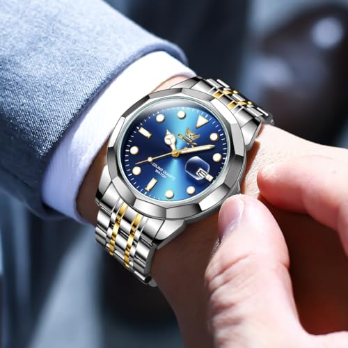 Image of OPK Watches for Men Diamond Roman Analog Mens Watches Waterproof Large Stainless Steel Men Wrist Watch Business Father Gift Watch