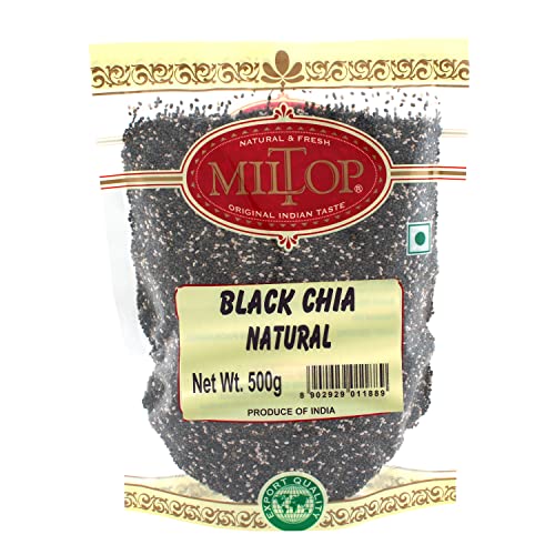 Image of Miltop Chia Seeds 500g - Non-GMO Seeds | Rich in Omega -3 & Fibre | Healthy Snacks for Weight loss management