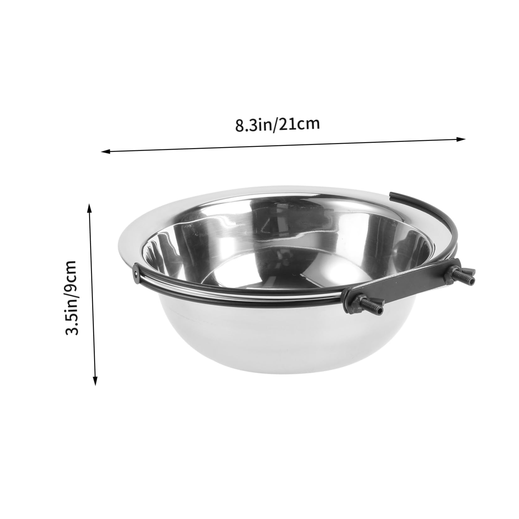 POPETPOP Hanging Stainless Steel Pet Bowl for Dogs Cats Rabbits Cage Feed Dish Easy to Clean Safe Convenient Design for Indoor Animals