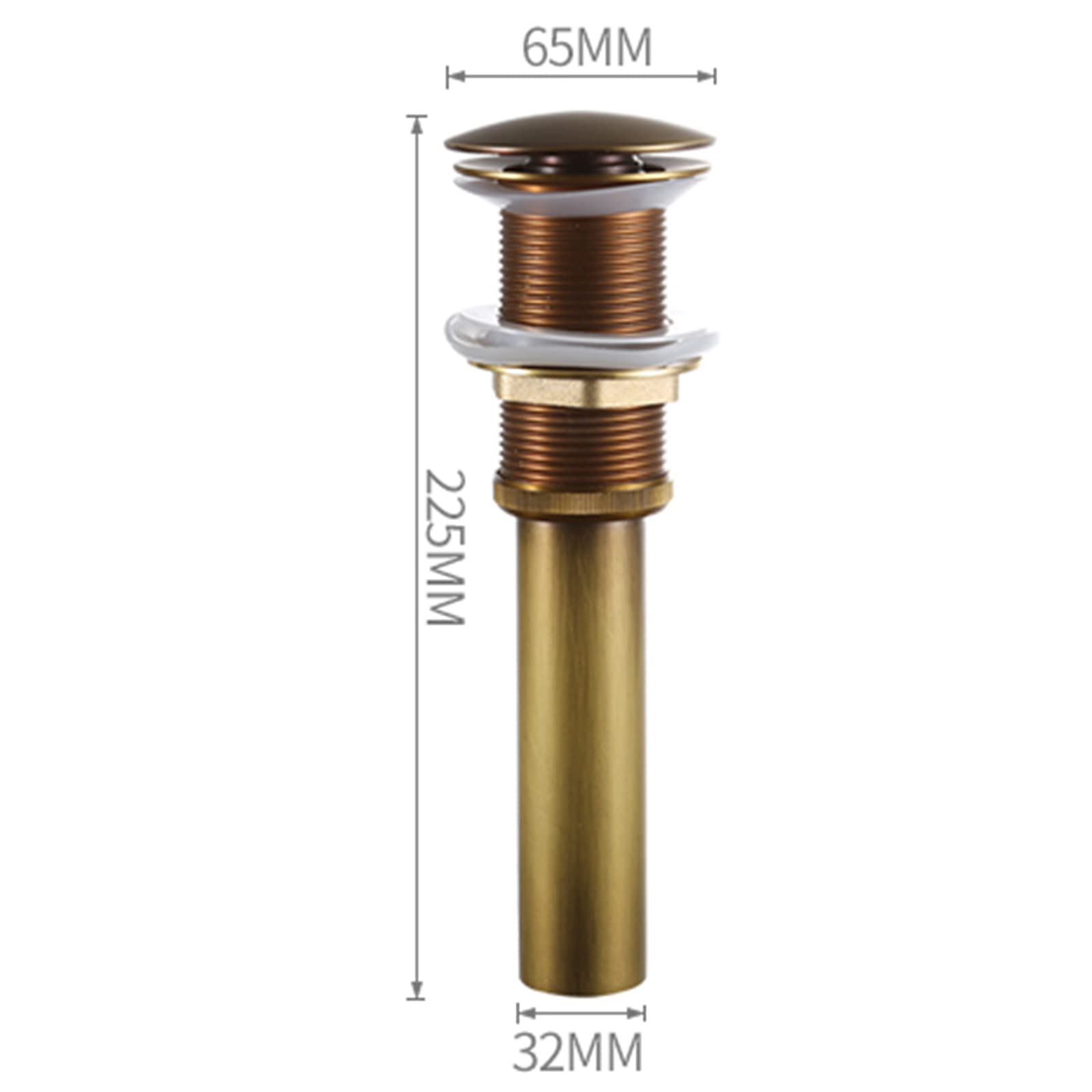 Desague Lavabo sin Rebosadero Valvula Lavabo Laton Tapon Lavabo Click Clack Universal Pop-Up Rústico G 1 ¼ Para Lavabo
