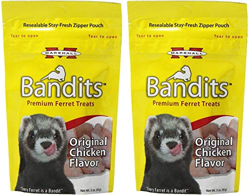 (2 pack) marshall bandit ferret treats, chicken flavor - 3 ounces each 1 (2 pack) marshall bandit ferret treats, chicken flavor - 3 ounces each