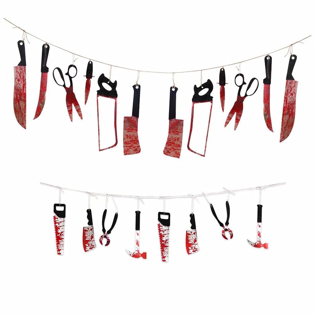 LUDALY Halloween Garland Banner Halloween Party Decor for Indoor and Outdoor Halloween Decoration (Pack of 12)