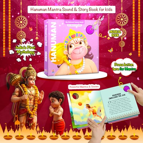 Image of Hanuman Mantra Sound Book for Kids ; India's First Mythology Shloka and Mantras Sound Book to Teach Indian Culture, Values Devotional