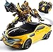 LUSTAR 2.4g RC Transformers Stunt Coch Robot Optimus Prime Bumblebee Autobots 360 ° DeformacióN Giratoria RC Coche NiñOs Navidad Control Remoto Toy Coche Regalo