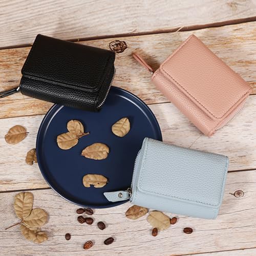 Leather Women Wallet, Fashion Small Zipper Coin Purse, Cow Leather Purse RFID Card Money Bag Gift For Women4