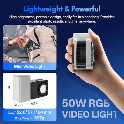 Image of ZHIYUN CINEPEER CX50 RGB 50W LED Video Light,Full-Color 2700K~6500K Portable Light CRI≈95 TLCI≈96,Built-in Battery,Support Bluetooth,APP Control