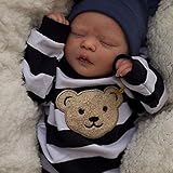 Lifelike Reborn Baby Dolls Reborn Sleeping Baby Boy Doll Soft Vinyl Lifelike 18 inch Washable...