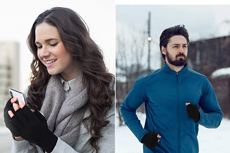 Image of Half Finger warm Woolen Winter hand gloves for men and women /woolen gloves /winter gloves