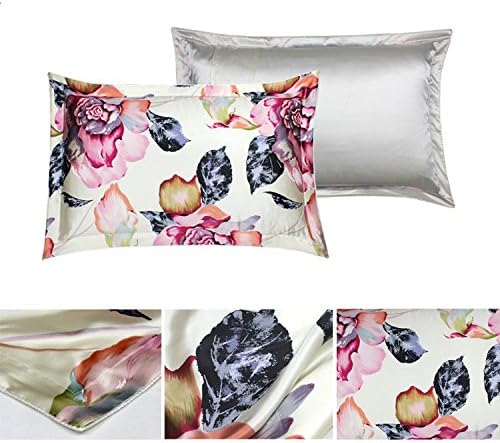 Luxurous peony, 100% Pure 25mm Mulberry Silk Facial & Hair Beauty Pillowcase, Standard/Queen Size£¬ one pillowcase included only