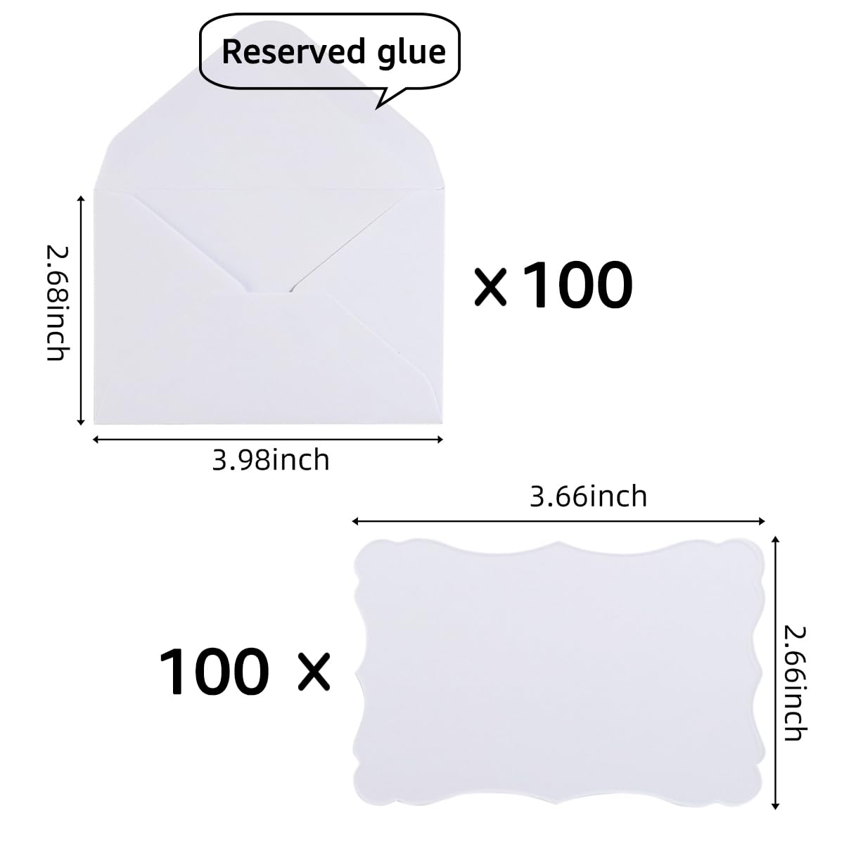 140 Sobres Pequeños Con Tarjetas De Notas En Blanco Y Dorados, Mini Sobres, 4 X 2.7 Pulgadas Para Tarjetas De Visita, Tarjetas De Regalo