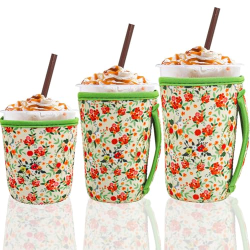 Image of 3Pk Reusable Coffee Sleeves, Neoprene, Fits 16-32oz Hot /Cold Drink