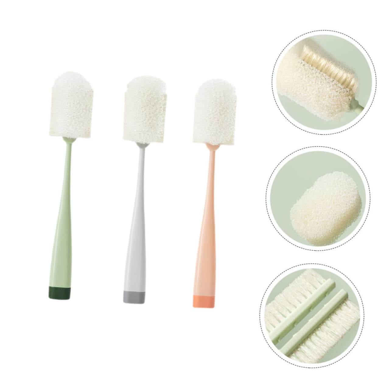 3 Set Pennello A Tazza Spazzola Per La Pulizia Della Tazza Multifunzionale Lungo Spazzole Per La Pulizia Delle Bottiglie Pennello Per Bottiglia Plastica 3 Pezzi*3