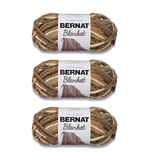 Image of Bernat Blanket Yarn Super Bulky Soft Chenille Yarn, Sonoma, 3-Pack | #6 Super Bulky Yarn, 100% Polyester, Soft Fluffy Blanket Yarn for Crochet, Knitting & Crafts, 108yds, 150g /5.3oz per skein