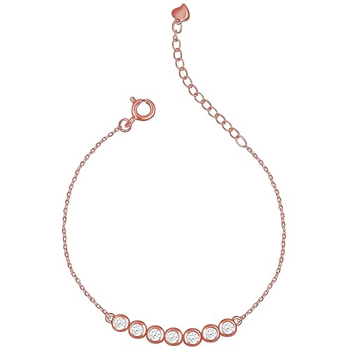 GIVA 925 Sterling Silver Rose Gold Bubble Bracelet, Adjustable | Gifts for Women & Girls | With Certificate of Authenticity and 925 Hallmark