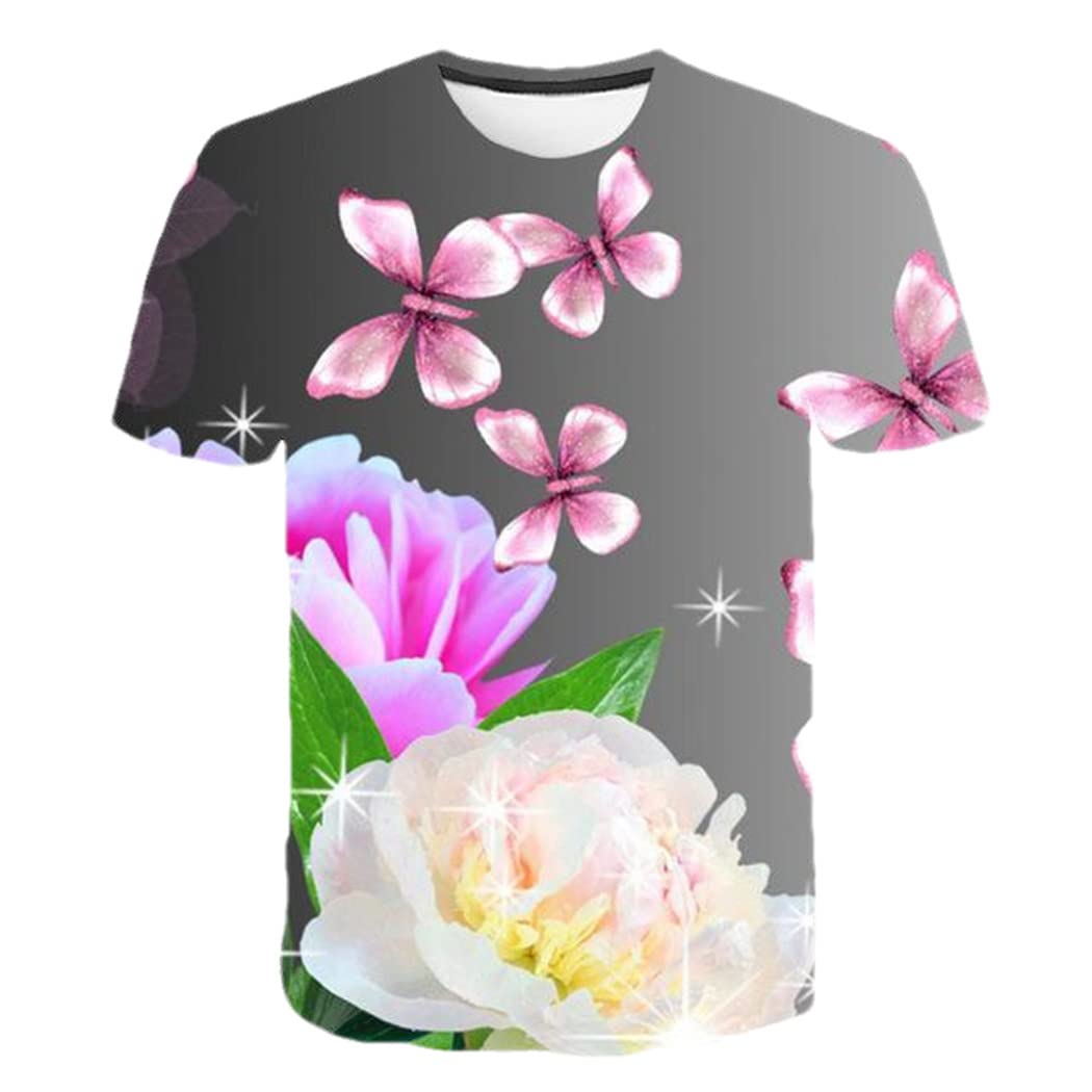 T-shirt homme impression 3D tulipe rose - Matière fluide de qualité - 6