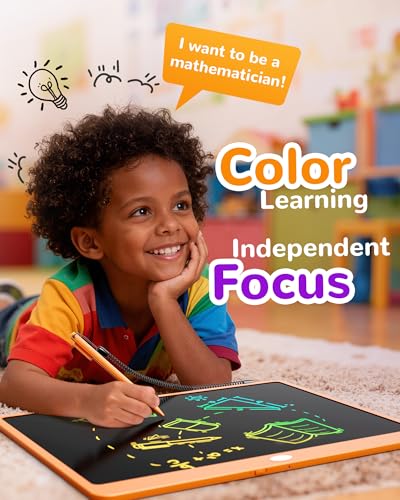 Image of KOKODI LCD Writing Tablet, 16 Inch Colorful Toddler Doodle Board Drawing Tablet, Erasable Reusable Electronic Drawing Pads, Educational and Learning Toy for 3-6 Years Old Boy and Girls(Orange)