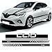 nasASLK Kit de carrosserie de Capot de Capot de Voiture de Sport de Course Autocollant de Jupe de Rayures latérales, adapté aux Accessoires Renault Clio 3 4 5 RS