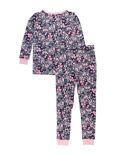 RuffleButts SoftSnooze Viscose from Bamboo Girls Ruffle Long Sleeve Pajama Set - Moonlit Meadow Kids, 5/62