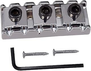 Electric Guitar String Locking Nut For Floyd Rose Tremolo Bridge 43mm (Chrome with black nut)