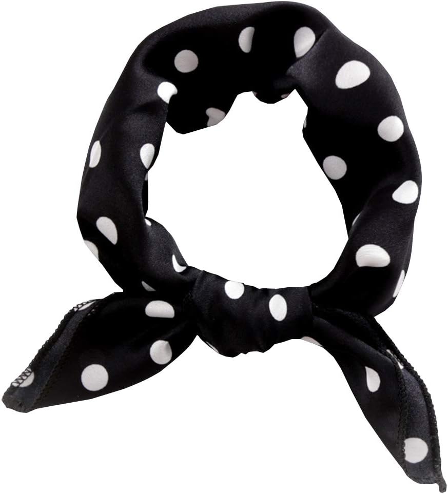 Fashion Retro Polka Dot Square Scarf for Women's Package Band Bracelet Hair Head
