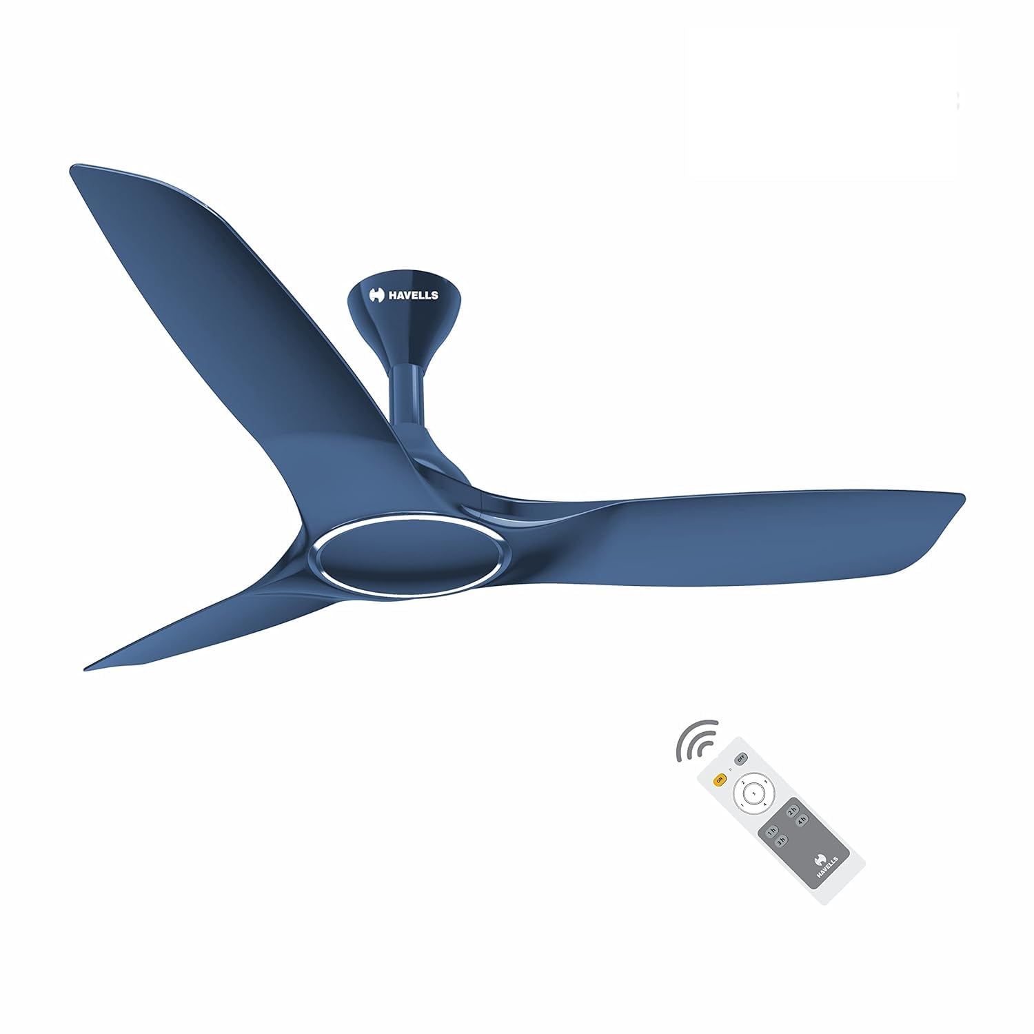 - Havells Stealth Air BLDC 1200mm Ceiling Fan| Upto 55% Energy Saving| Silent & Premium| 5 stars Rating| 100% Copper Motor| RF Remote, Memory Backup, Timer| (Indigo Blue, Pack Of 1)