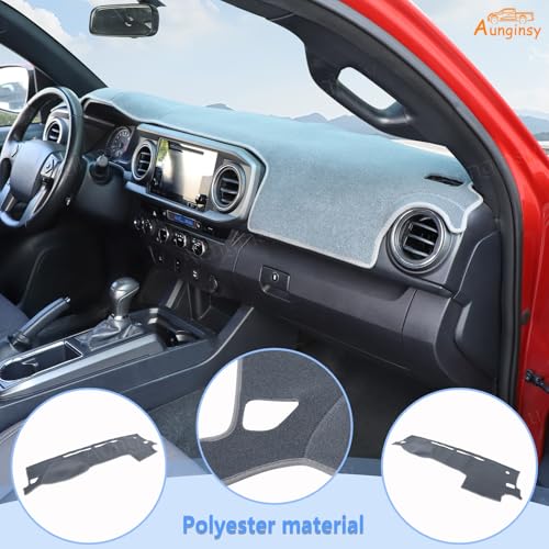 Image of Aunginsy Car Dashboard Cover Mat Compatible with Toyota Tacoma 2016-2023, Pickup Dashboard Dash Cover Nonslip Grey Mat Sun Pad Dash Carpet Sunshade Glare UV Rays Protector Car Interior Accessories