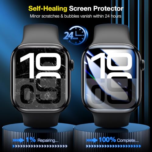 Image of LK 6 Pack for Apple Watch Series 11 Screen Protector 46mm Series 10 [Flexible TPU Not Glass] Self-Healing, Max Coverage, Bubble Free, HD Clear Screen Protector for iWatch S11 /S10 46mm, Anti-Scratch