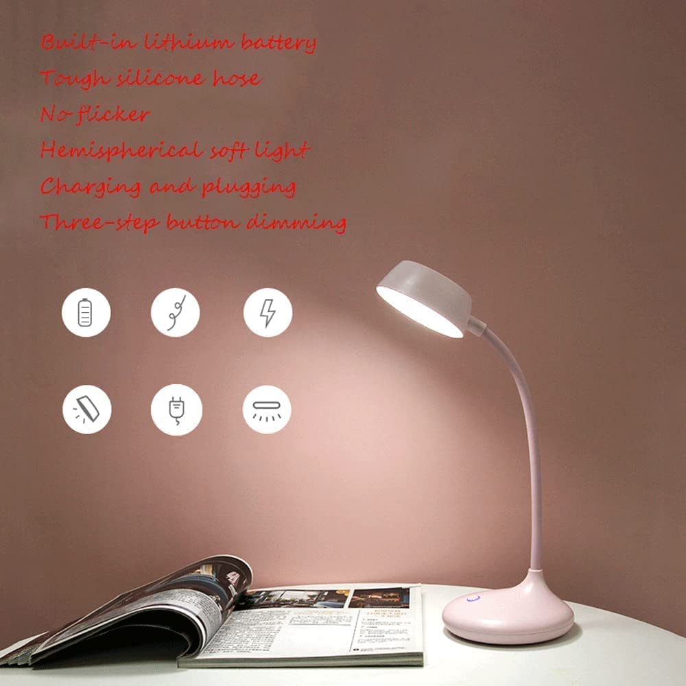 Lampe Bureau Lampe de Bureau Lampe de Lecture Lampe De Bureau Nordique Chambre Bureau Protection Des Yeux USB Lampes De Bureau Rechargeables 3 Boutons Gradation Pour Dortoir Bureau Apprentissage Lampe