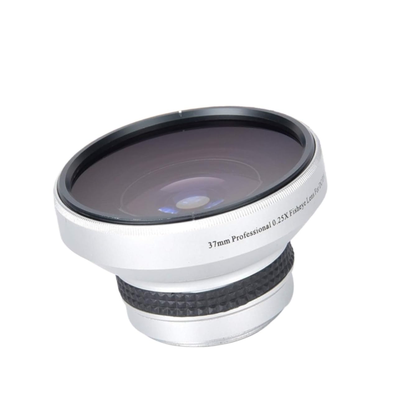 Obiettivo fisheye da 37 mm 0,25X, obiettivo grandangolare in lega di alluminio argento | Effetto distorsione fisheye, for obiettivi fotografici calibro 37 mm