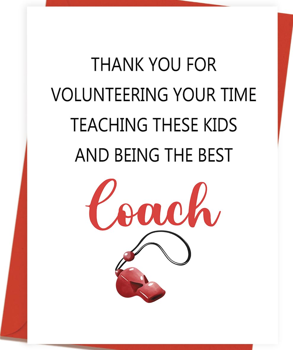 OJsensai Funny Thank You Coach Card for Women Men, Basketball Football Baseball Volleyball Soccer Swim Rugby Coach