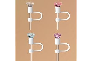 4Pcs Diamond Straw Covers 10mm Straw Cover Cap for Stainless Steel Straws