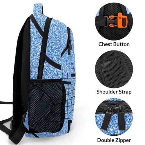 Blue Volleyball Large Capacity Shoulders Bag Daypacks for College Travel Work Hiking4