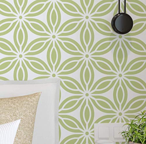 Pinkipo, 2 Pack, Dance Of Flowers, Natural Wall Stencil, Modern Wall Stencils for Painting, Wall Stencils Pattern, Pinkipo, Flower of Life