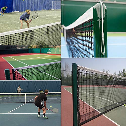 image for PROGOAL Tennis Net 42FT Professional Heavy Duty Nylon Net Double, Comp