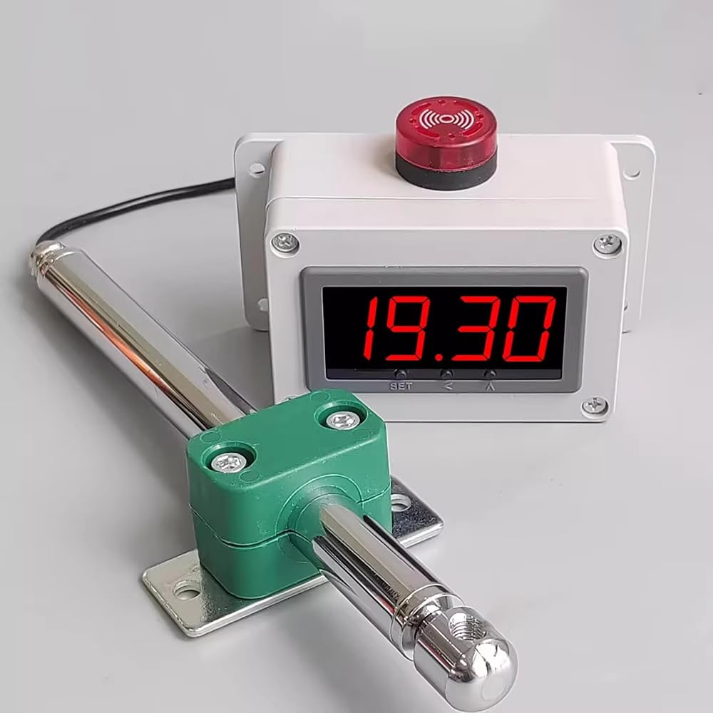 Medidor de Flujo de Aire para Conductos con Pantalla Digital y Alarma, Anemómetro Térmico para Climatización (HVAC), Medidor de Velocidad del Viento Industrial de 0 a 30 M/S