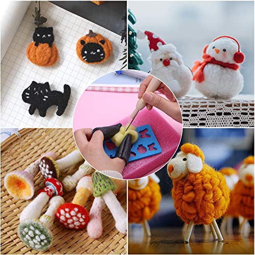 150 PCS Needle Felting Tools for Beginner, Needle Felting Kit, 39 Colors Wool Roving Set Include Curly Wools, with Wool Felt Tools and Foam Mat for DIY Complete Needle Felting Starter Kit - Thumbnail 6