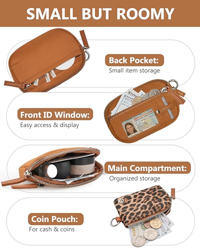 Image of Wallet Wristlet for Women, RFID Wallet Keychain with Dual Pocket | Nylon Wristlet Wallet with Coin Purse, ID Window, Card Holder and Small Wallet Design