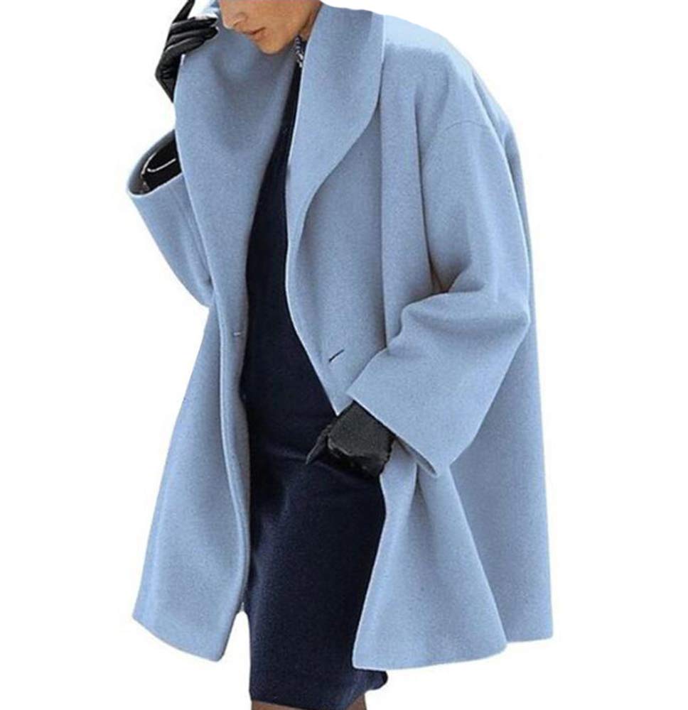 keephen Womens Long Coat Shawl Collar Jacket Winter Trench Longline Parka Outwear Overcoat Plus Size