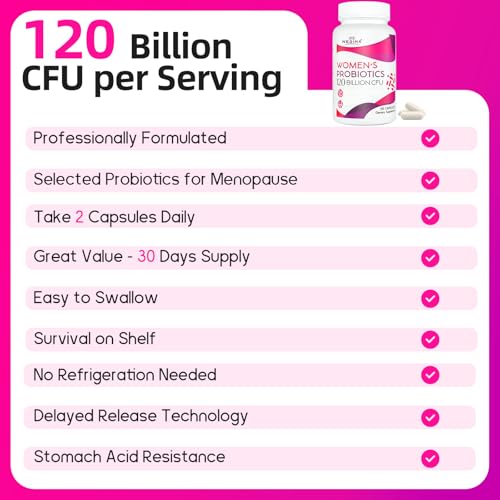 Image of Negima Menopause Supplements for Women, 120 Billion CFUs Probiotics for Women, 13-in-1 Herbs & Botanicals Complex, for Hormone Menopause, Hot Flashes, Night Sweats, Mood Swings, Sleep - 120 Capsules