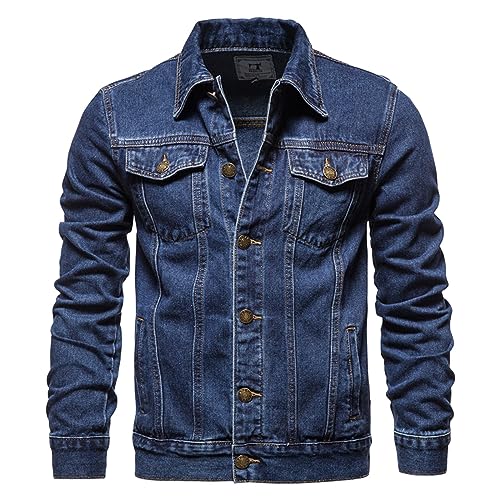 Ymosrh Men's Fall Jackets Casual Denim Long Sleeve Lightweight Trucker Jackets Fashion Jean Coat with Pockets Jacket2