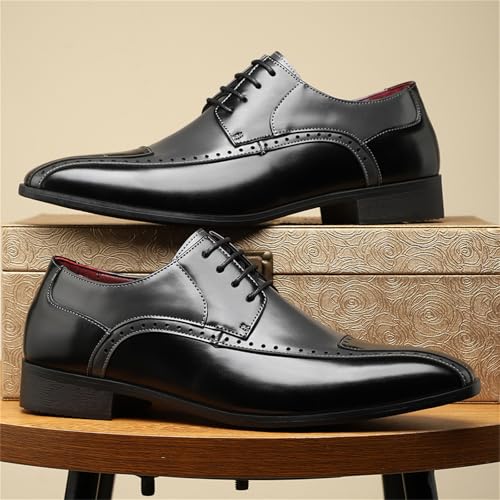 Men Classic Lace Up Dress Shoes Derby Prom Fashion Oxford Shoes3
