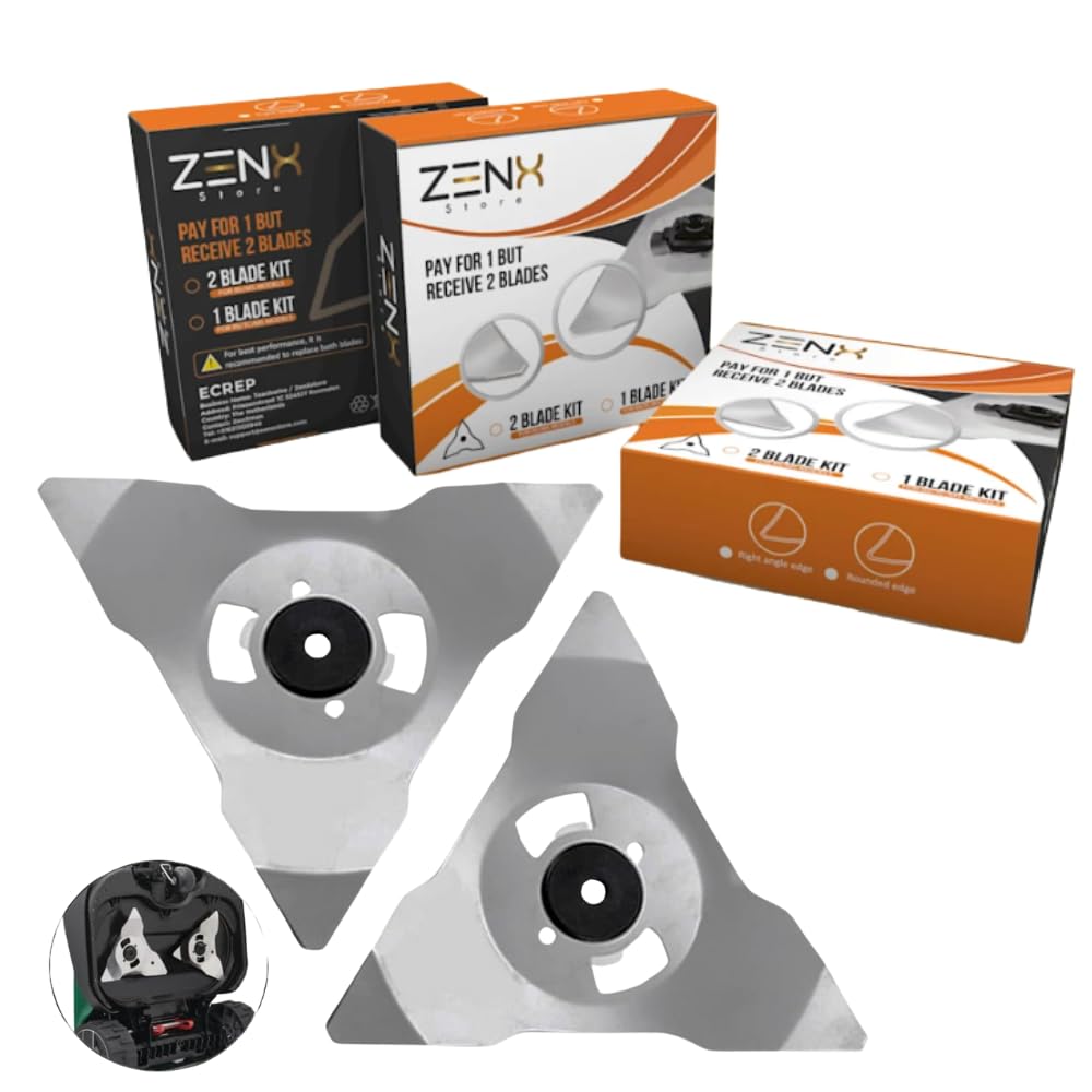Robomow - 2 X spare blades - ZenXstore DUO PACK for best results- suitable for the Robomow models RC, RS, MC, MS, TC, TS and City MC