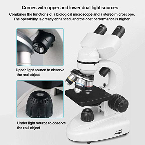 Microscope biologique pour etudier les cellules avec son etui rigide
