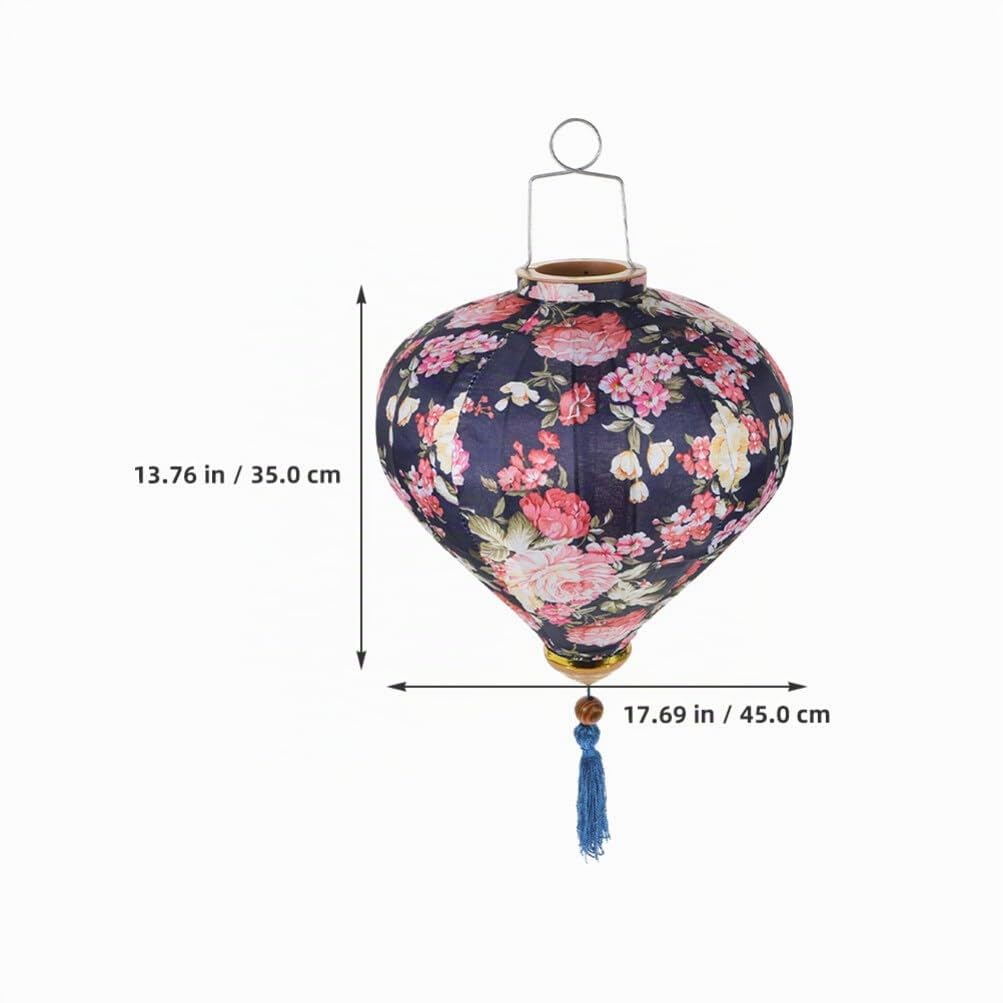 BESPORTBLE Lanternes Ovales En Soie Vietnam Lanterne Lampe Chinoise Japonaise Lanterne Suspendue Pour Mariage Nouvel An Fête Jardin Cour Décor 14 Pouces