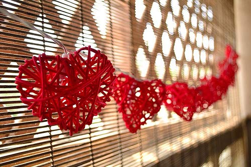 MK Heart Shape Rattan 20 LED String Light Red