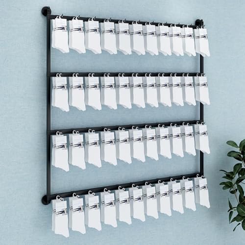 Organizer da parete per calzini, espositore per gioielli in metallo con gancio rimovibile, mensola per biancheria intima e accessori, ideale per cappelli e altro, 80 cm
