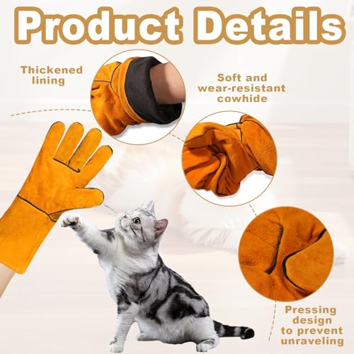 AONAYO 1 Paar Bissfeste Handschuhe,Dornenfeste Handschuhe,Bissfeste Handschuhe Katze,Anti Kratzer Trainingshandschuhe,Anti-Biss Arbeitshandschuhe,Gartenhandschuhe,Schützen Sie Ihre Hände Vor Bissen