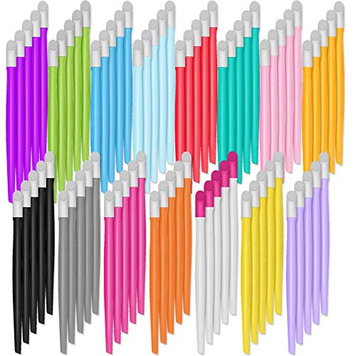 BQTQ 75 Pieces Rubber Nail Cuticle Pusher Plastic Handle Nail Cleaner Rubber Tipped Cuticle Pusher Colored Nail Art Tool for Men and Women, 15 Colors
