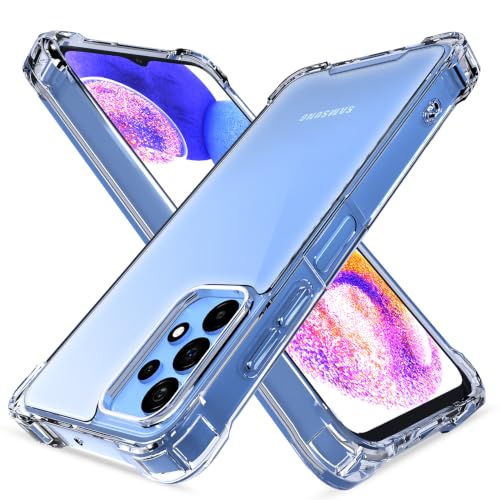 Image of Outlouders Back Cover for Samsung Galaxy A23 4G / A23 5G Clear Transparent PC + TPU Bumper Case with Raised Edges for Shockproof Protection (Transparent)